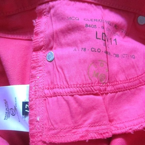 NWOT AUTHENTIC McQ ALEXANDER McQueen JEANS_26 LAST! - Picture 9 of 14